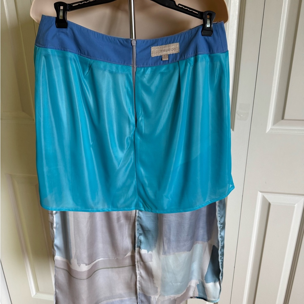 TRUCCO Multicolor Silk Pencil Skirt 6 EUC - Picture 7 of 7